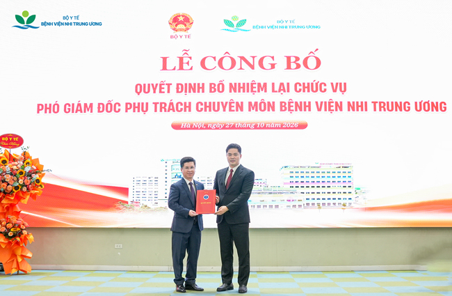 TS.BS Cao Việt Tùng tiếp tục giữ chức Phó Giám đốc phụ trách chuyên môn Bệnh viện Nhi trung ương